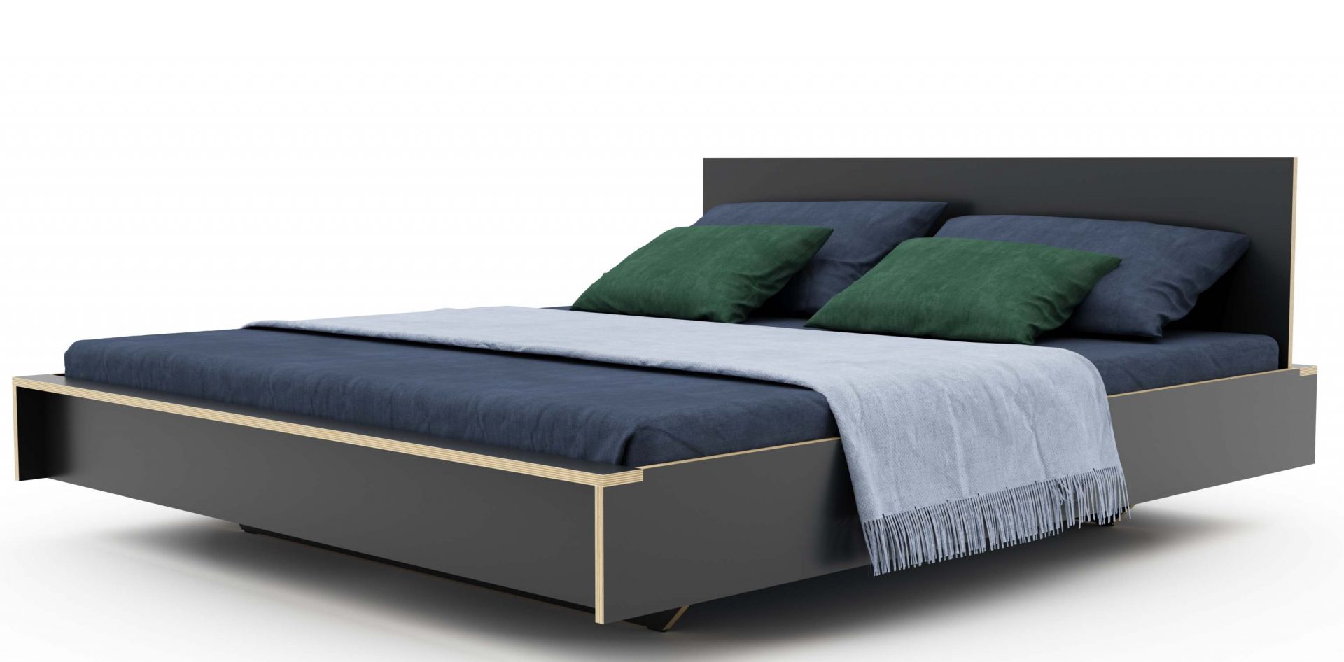 Headboard for Flai double bed anthracite Müller Möbelwerkstätten